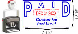 Outlined PAID Formatted Self-Inking Date Stamp