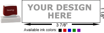 I-Stamp 72 Rubber Stamp with Size Diagram and Available Colors I-Stamp 72 Rubber Stamp with Size Diagram and Available Colors