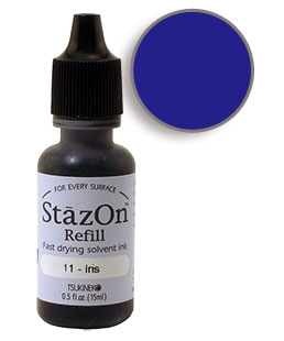 Buy a 1/2 oz. bottle of quick-drying, solvent-based refill ink for a iris StazOn stamp pad.