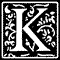 Ornamental Letter K Monogram Stamp Sample