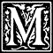 Ornamental Letter M Monogram Stamp Sample