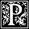 Ornamental Letter P Monogram Stamp Sample