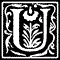 Ornamental Letter U Monogram Stamp Sample