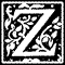Ornamental Letter Z Monogram Stamp Sample