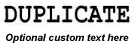 DUPLICATE Stamp Sample