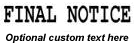 FINAL NOTICE Stamp Sample