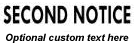SECOND NOTICE Stamp Sample