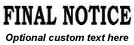 FINAL NOTICE Stamp Sample