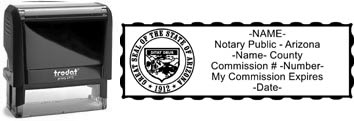 Customize and order a notary stamp for the state of Arizona.  Meets all specifications and requirements for Arizona notary stamps.