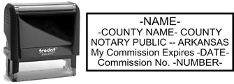 Order a custom notary stamp for the state of Arkansas.  Meets all specifications and requirements for Arkansas notary stamps.