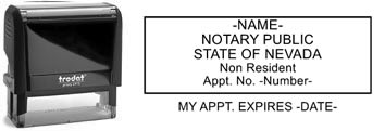 Customize and order a non-resident self-inking notary rubber stamp for the state of Nevada.  Meets all specifications and requirements for Nevada notary stamps.