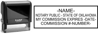 Customize and order a self-inking notary rubber stamp for the state of Oklahoma.  Meets all specifications and requirements for Oklahoma notary stamps.