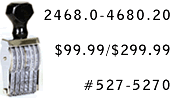 Rotating Number Stamp with Sample Impression