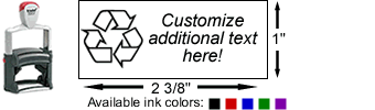Custom rubber stamp: Self-inking, medium quality.  Up to 20,000 impressions before needs re-inking.