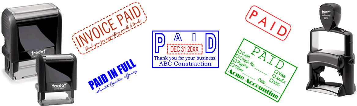 Paid Stamps | Invoice, Check, Paid Date Stamps | Customize ...