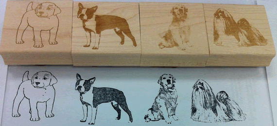 Dog rubber stamps from www.rubberstamps.net