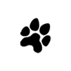 Paw print rubber stamp