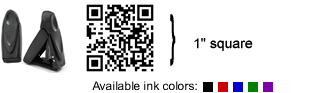 Trodat 9425: Self-inking qr code stamp.  Good for up to 10,000 impressions before re-inking.